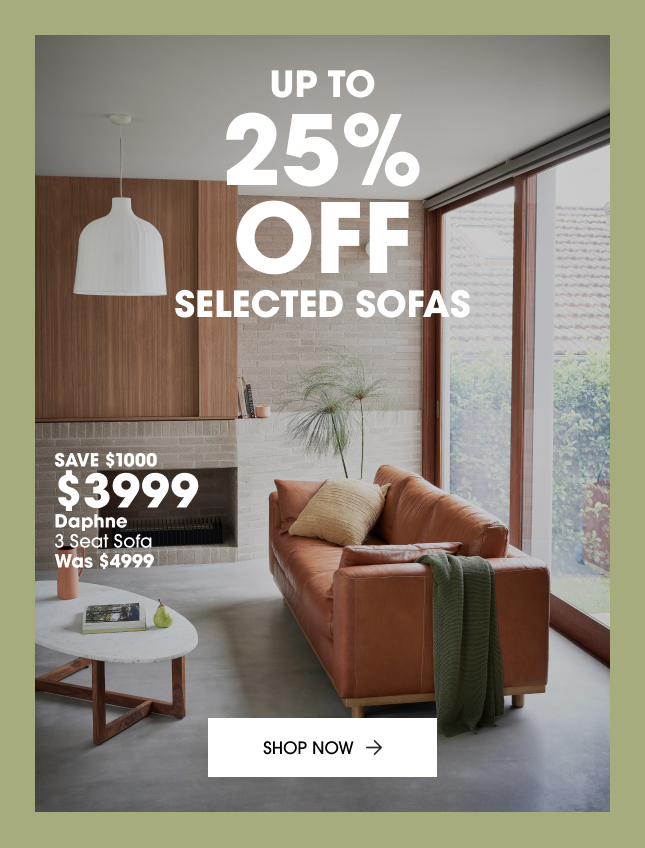 Up to 25% off selected sofas