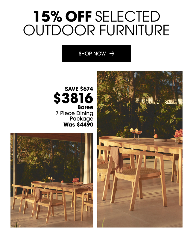 15% off selected outdoor