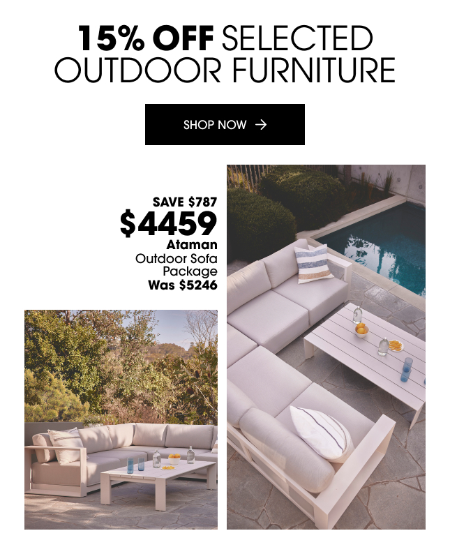 15% off selected outdoor furniture