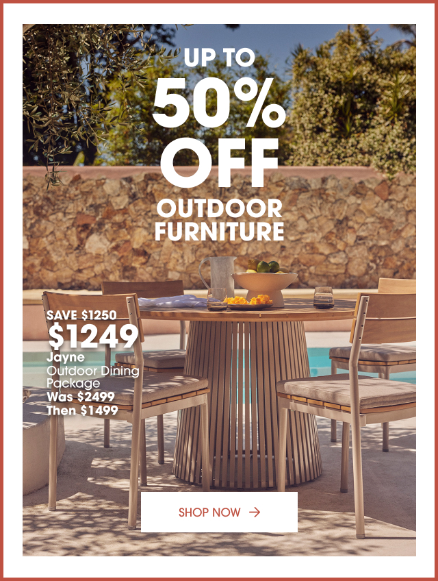 Save up to 50% off outdoor furniture 