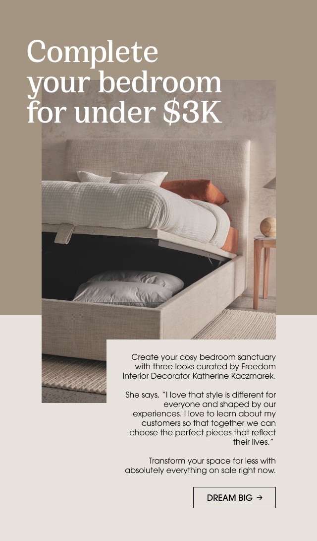 Complete your bedroom for under $3K