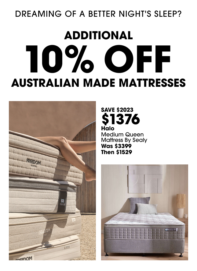 Additional 10% off Australian Made Mattresses