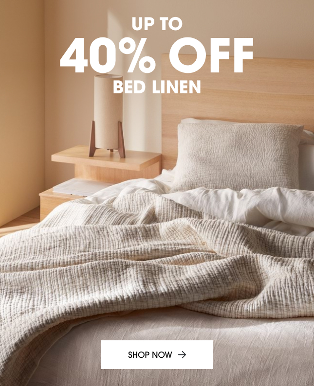 Up to 40% off bed linen