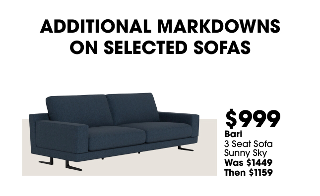 Additional markdowns on selected sofas 